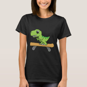 Süßer Dinosaurier Skateboard fährt  T-Shirt