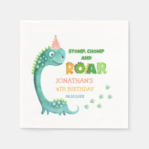 Süßer Dinosaurier Stomp Chomp Brüllen Geburtstag Serviette
