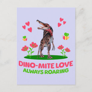 Süßer Dinosaurier Valentinstag für Kinder Postkarte
