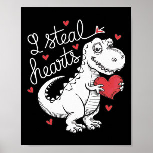 Süßer Dinosaurier-Valentinstag, ich stehle Herzen Poster