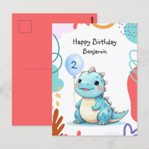 Süßer Dinosaurier wilder Junge Happy Geburtstagspa Postkarte