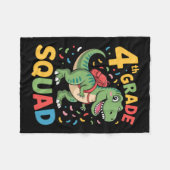 Süßer Dinosaurier zum 4. Klasse Schulbeginn Fleecedecke (Vorderseite (Horizontal))
