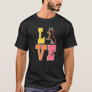 Süßer Dobermann-Hund Liebt Valentins-Puppy T-Shirt