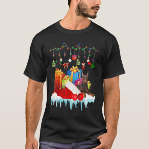 Süßer Dobermann-Hund Weihnachten Santa-Hund Famili T-Shirt