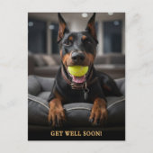 Süßer Dobermann Pinscher Gute Besserung Postkart Postkarte (Vorderseite)
