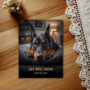 Süßer Dobermann Pinscher  Gute Besserung  Postkart Postkarte