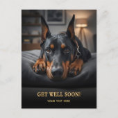 Süßer Dobermann Pinscher  Gute Besserung  Postkart Postkarte (Vorderseite)