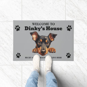 Süßer Dobermann Pinscher Hund Fußmatte