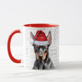 Süßer Dobermann Pinscher Liebhaber Weihnachtsfeier Tasse