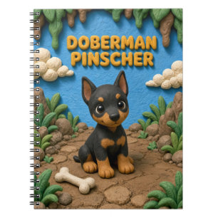 Süßer Dobermann Pinscher Welpe, Baby Hund Notizblock