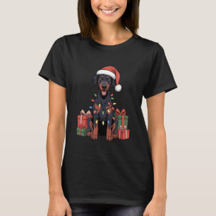 Süßer Dobermann Weihnachtsmann Hut Weihnachten Dob T-Shirt