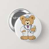 Süßer Doktor Teddybär Button (Vorne & Hinten)