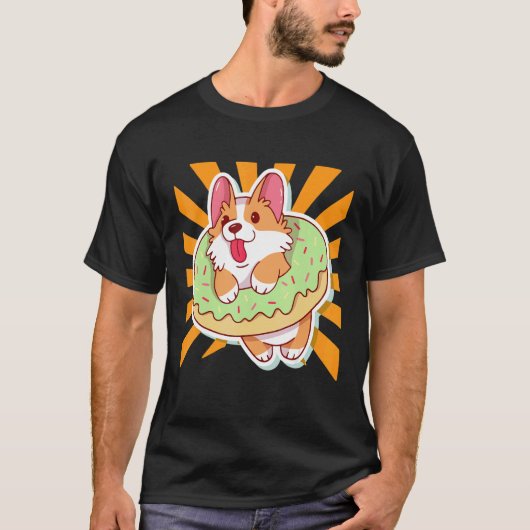Süßer Donut Corgi T-Shirt (Vorderseite)