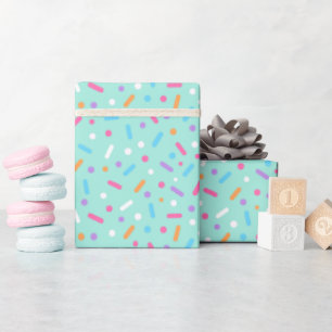 Süßer Donut mit Minzgrüner Glasur und Streuseln Geschenkpapier