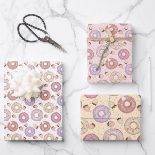Süßer Donut mit Streuseln Geschenkpapier Set