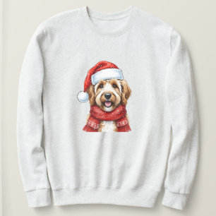 Süßer Doodle-Hund Weihnachts-Santa-Hut & Schal Sweatshirt