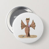 Süßer Drache am Strand Button (Vorne & Hinten)