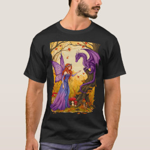Süßer Drache auf einem Pilz T-Shirt