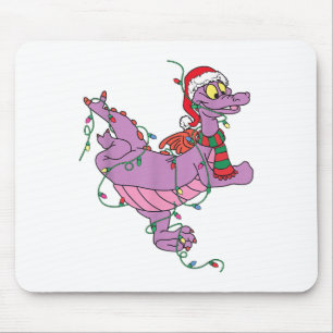 Süßer Drache Figment Lichter Weihnachten Santa Tie Mousepad