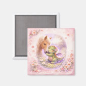 Süßer Drache & Pferdefreundschaftsmagnet Magnet (Vorderseite/Rückseite)