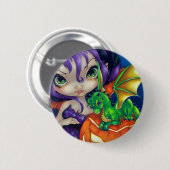 "Süßer Dragonling II" Knopf Button (Vorne & Hinten)