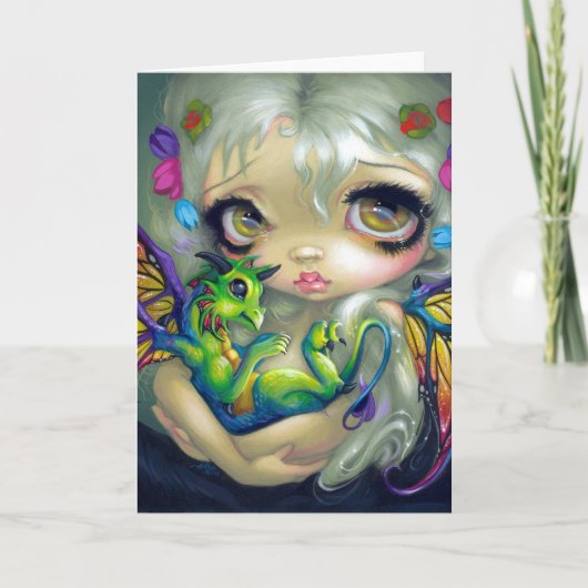"Süßer Dragonling IV" Gruß-Karte Karte (Vorderseite)