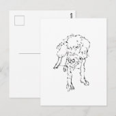 Süßer Drahthaar-Dackel-Hund Postkarte (Vorne/Hinten)
