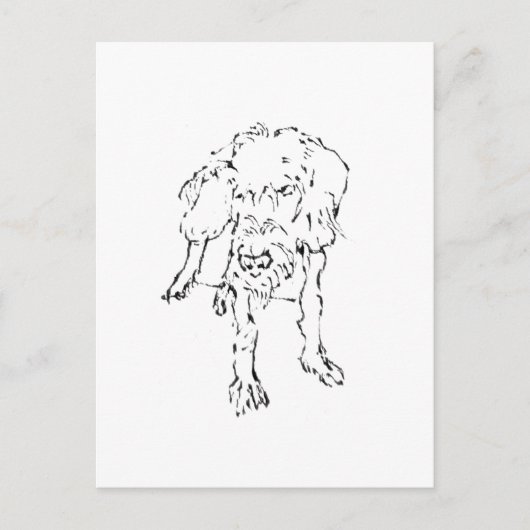 Süßer Drahthaar-Dackel-Hund Postkarte (Vorderseite)