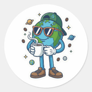 Süßer Earth Day 2026 Kaffee Aufkleber