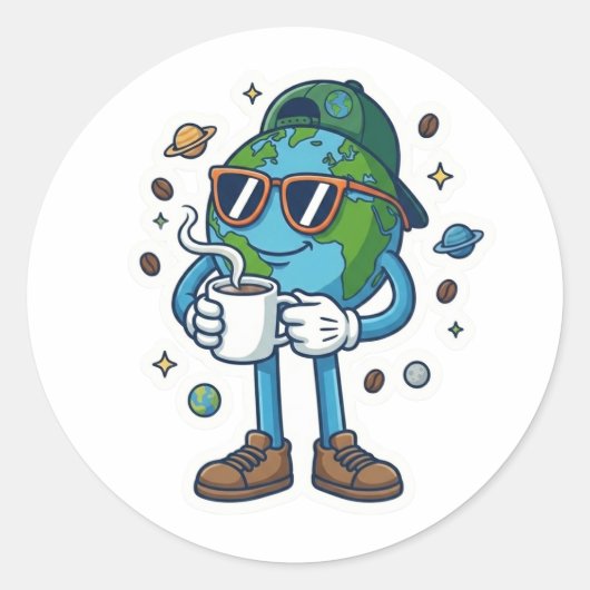 Süßer Earth Day 2026 Kaffee Aufkleber (Vorderseite)