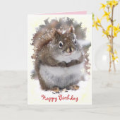 Süßer Eichhörnchen-Geburtstag Karte (Gelbe Blume)