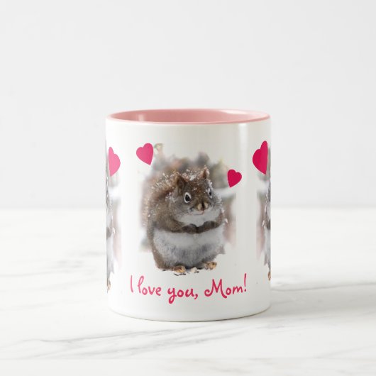 Süßer Eichhörnchen-Mutter-Tag Zweifarbige Tasse (Mittel)