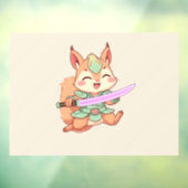 Süßer Eichhörnchen-Samurai. Fensteraufkleber (Blatt 3)