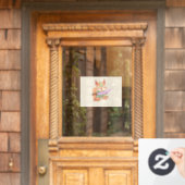 Süßer Eichhörnchen-Samurai. Fensteraufkleber (Haustür)