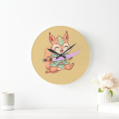 Süßer Eichhörnchen-Samurai. Große Wanduhr (Zuhause)