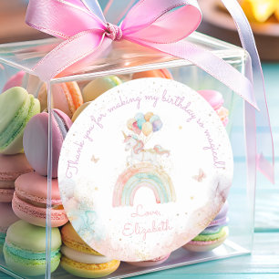 Süßer Einhorn Regenbogen Geburtstag Runder Aufkleber