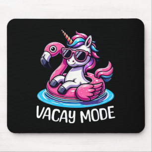 Süßer Einhorn-Urlaubsmodus Lustiger Familienurlaub Mousepad