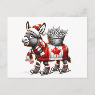 Süßer Eis laufender Kanada Esel Postkarte