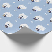 Süßer Eisbär-Barista Geschenkpapier (Ecke)