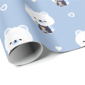 Süßer Eisbär-Barista Geschenkpapier (Rolleneckpunkt)