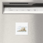 Süßer Eisbär-Cartoon im Schnee Magnet (In Situ (Geschirrspüler))
