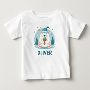 Süßer Eisbär entspannt mit Eiscreme Baby T-shirt