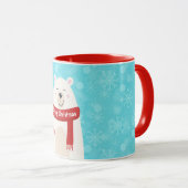 Süßer Eisbär-Feiertags-Kunst-Personalisierte Tasse (VorderseiteRechts)