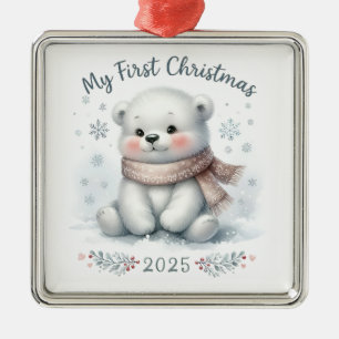 SÜßER EISBÄR FÜR MEIN ERSTES WEIHNACHTSFEST ORNAMENT AUS METALL