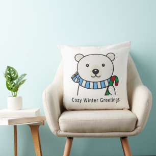 Süßer Eisbär "Gemütliche Wintergrüße" Kawaii H Kissen
