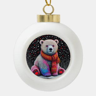 Süßer Eisbär Keramik Kugel-Ornament