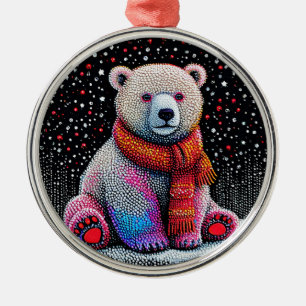 Süßer Eisbär Ornament Aus Metall
