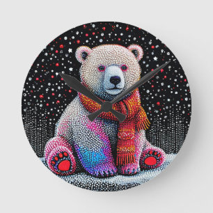 Süßer Eisbär Runde Wanduhr