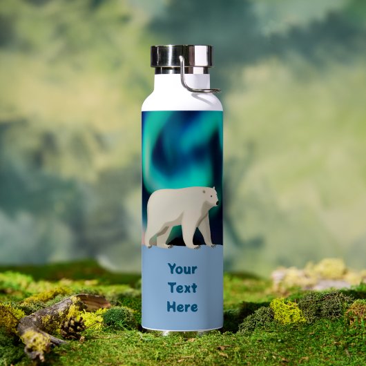 Süßer Eisbär und Nordlichter Trinkflasche (Außenbereich (gedreht))