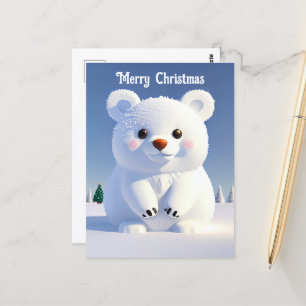 Süßer Eisbär Weihnachten Festlich Feiertag Postkarte